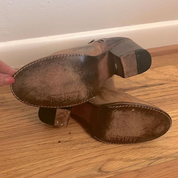 BED|STU Yell Brown / Tan two tone Ankle Booties with Distressed Leather size 7.5 - Picture 9 of 10